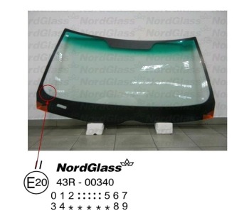 Челно стъкло NordGlass за MERCEDES S (C140) купе от 1992 до 1999
