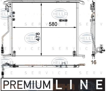 Кондензатор, климатизация HELLA 8FC 351 301-171 за MERCEDES CL (W215) от 1999 до 2006