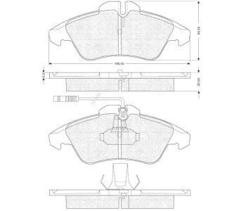 Комплект спирачни накладки STARLINE за MERCEDES VITO (W638) товарен от 1996 до 2003