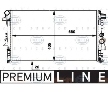 Радиатор, охлаждане на двигателя HELLA 8MK 376 719-741 за MERCEDES VIANO (W639) от 2003 до 2014