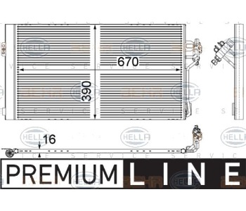 Кондензатор, климатизация HELLA 8FC 351 343-011 за MERCEDES VIANO (W639) от 2003 до 2014