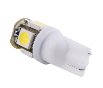 Диодни габарити бели Т10 с 5 SMD 3W диода 2 бр.