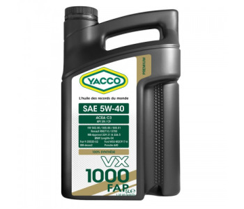 Масло YACCO VX 1000 FAP 5W40 5L