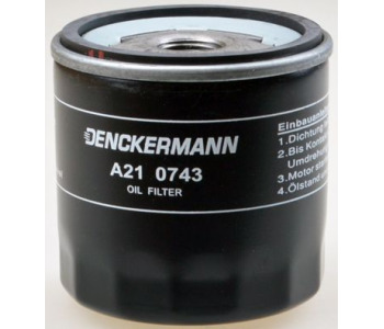 Маслен филтър DENCKERMANN A210743 за VOLKSWAGEN SCIROCCO (137, 138) от 2008 до 2017