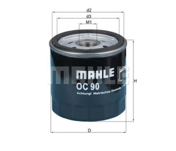 Маслен филтър MAHLE OC 90 за OPEL ASTRA G (F48_, F08_) хечбек от 1998 до 2009