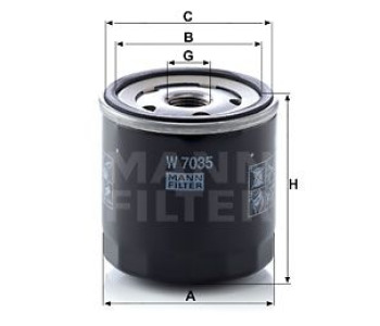 Маслен филтър MANN-FILTER W 7035 за CHRYSLER VOYAGER (RG, RS) от 1999 до 2008