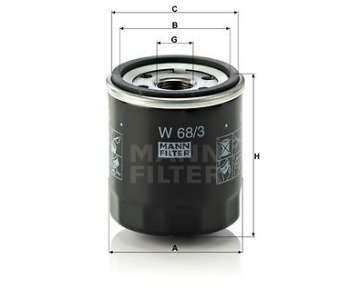 Маслен филтър MANN-FILTER W 68/3 за TOYOTA YARIS (_P13_) товарен от 2012