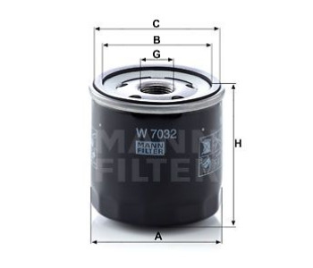 Маслен филтър MANN-FILTER W 7032 за DACIA LOGAN II MCV комби от 2013 до 2020