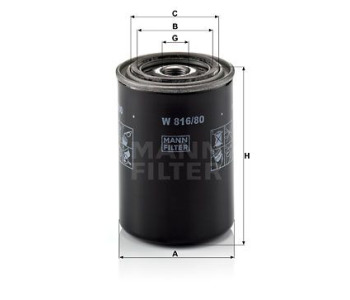 Маслен филтър MANN-FILTER W 816/80 за MITSUBISHI SPACE WAGON (D0_V/W) от 1984 до 1992