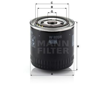Маслен филтър MANN-FILTER W 920/6 за CHRYSLER 300C (LX) от 2004 до 2012