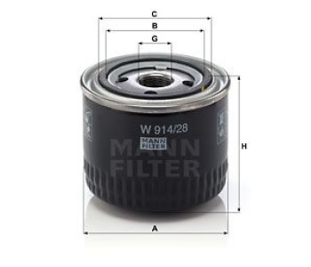 Маслен филтър MANN-FILTER W 914/28 за IVECO DAILY VI кутия от 2014