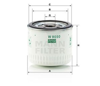 Маслен филтър MANN-FILTER W 9050 за FORD FIESTA IV (JA, JB) от 1995 до 2002