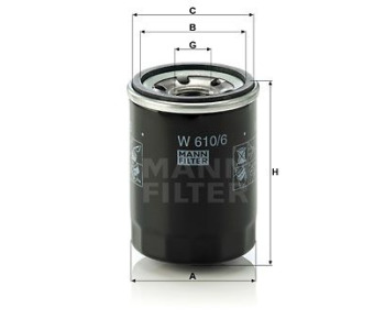 Маслен филтър MANN-FILTER W 610/6 за HONDA ACCORD VII (CL, CN) от 2003 до 2012