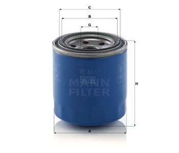 Маслен филтър MANN-FILTER W 8017 за KIA SORENTO II (XM) от 2009 до 2015