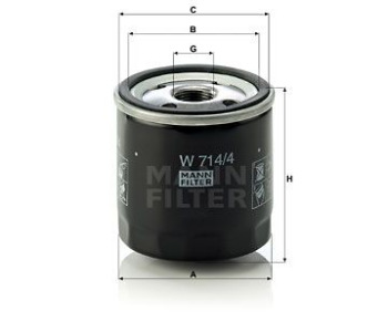 Маслен филтър MANN-FILTER W 714/4 за LANCIA LYBRA (839AX) от 1999 до 2005
