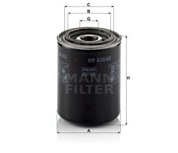 Маслен филтър MANN-FILTER WP 928/82 за NISSAN PICK UP (D21) от 1985 до 1998