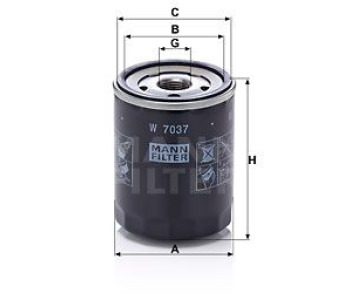 Маслен филтър MANN-FILTER W 7037 за SUBARU IMPREZA III (GR, GH, G3) хечбек от 2007 до 2014