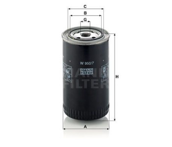 Маслен филтър MANN-FILTER W 950/7 за VOLKSWAGEN LT I 28-35 (281-363) товарен от 1975 до 1996