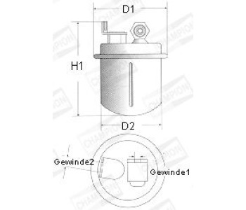Горивен филтър CHAMPION L229/606 за HONDA ACCORD VII (CL, CN) от 2003 до 2012