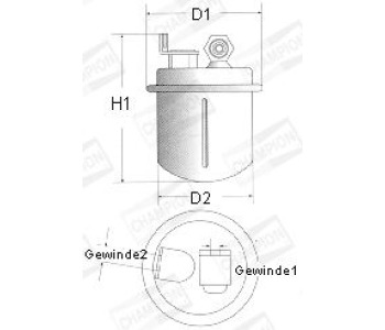 Горивен филтър CHAMPION L229/606 за HONDA CIVIC VI (MB, MC) комби от 1998 до 2001