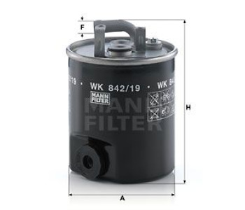 Горивен филтър MANN-FILTER WK 842/23 x за MERCEDES SPRINTER NCV3 (W906) 3T товарен от 2006 до 2018