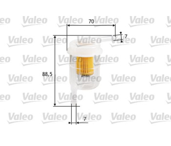 Горивен филтър VALEO 587045 за NISSAN CHERRY II (VN10) комби от 1978 до 1983