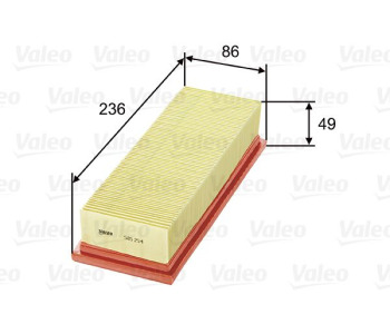 Въздушен филтър VALEO 585254 за LANCIA DELTA II (836) от 1993 до 1999