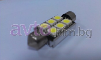 Диодна крушка за плафон бяла с 2x3 6 SMD диода SV8.5 4см.