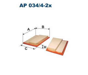 Въздушен филтър FILTRON AP 034/4-2x за MERCEDES C (S203) комби от 2001 до 2007