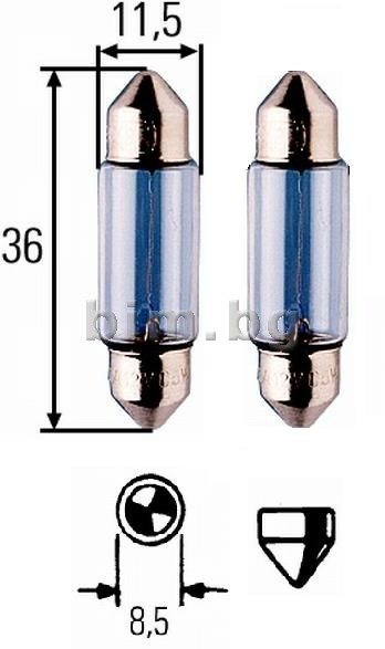 Крушки C5W 24V 5W SV8.5 2бр. - Starline