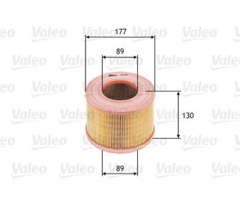 Въздушен филтър VALEO 585605 за RENAULT 19 II (D53_, 853_) Cabriolet от 1992 до 2001