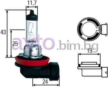 Крушка H11 12V 55W PGJ19-2 - Hella