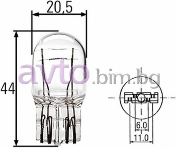 Крушка W21/5W 12V 21/5W W3x16q - Hella