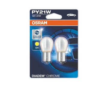 Крушки PY21W 12V 21W BAU15s DIADEM CHROME WHITE - AMBER SHINE 2бр. - OSRAM