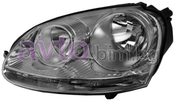 Фар ляв H7+H7 с ел.моторче хром - Depo за VOLKSWAGEN GOLF V (1K1) от 2003 до 2009