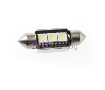 Диодни крушки за плафон с 3 SMD диода SV8.5 CANBUS - 2бр. (не дава грешки на комп.)