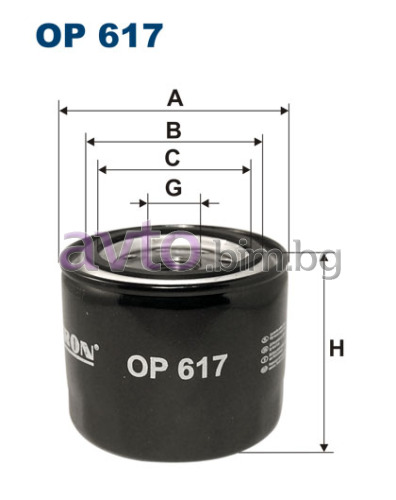 Маслен филтър FILTRON OP 617 за HYUNDAI MATRIX (FC) от 2001 до 2010