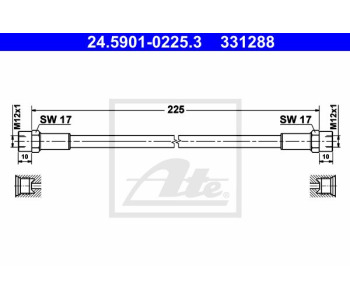 Маркуч за съединителя ATE 24.5901-0225.3 за MERCEDES (W123) седан от 1976 до 1985