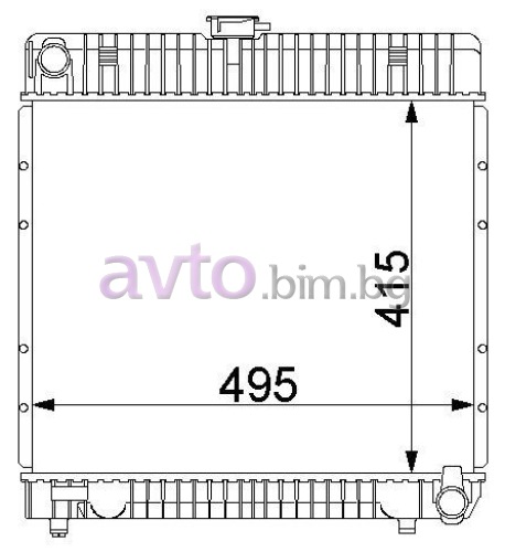 Воден радиатор размер 415x495x33 за MERCEDES (W123) седан от 1976 до 1985