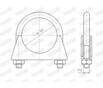 Скоба за стягане, изпускателна система WALKER 82310 за MERCEDES (W124) седан от 1984 до 1992