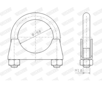 Скоба за стягане, изпускателна система WALKER 82328 за OPEL ZAFIRA B (A05) от 2005 до 2015