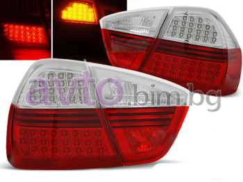 Тунинг стопове червено бели диодни комплект (ляв + десен) - Седан за BMW 3 Ser (E90) от 2005 до 2008