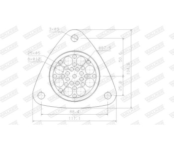 Уплътнение, изпускателни тръби WALKER 80559 за LANCIA MUSA (350) от 2004 до 2012