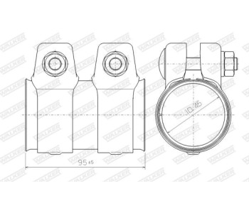 Тръбна връзка, изпускателна система WALKER 80713 за DACIA LOGAN I MCV (KS) комби от 2007 до 2013