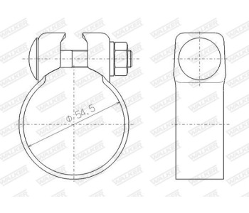 Скоба за стягане, изпускателна система WALKER 81990 за OPEL ASTRA F (51_, 52_) комби от 1991 до 1998