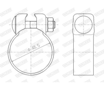 Скоба за стягане, изпускателна система WALKER 81985 за FIAT 500 (312) от 2007