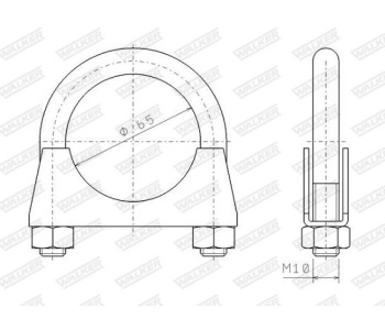 Скоба за стягане, изпускателна система WALKER 80339 за FORD TRANSIT (FM, FN) платформа от 2000 до 2006