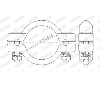 Скоба за стягане, изпускателна система WALKER 82487 за NISSAN KUBISTAR (X80) товарен от 2003