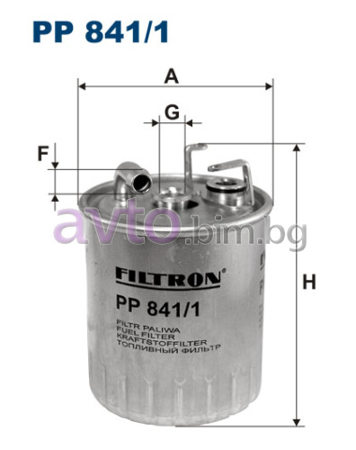 Горивен филтър FILTRON PP 841/1 за MERCEDES SPRINTER T1N (W903) 3T платформа от 1995 до 2006