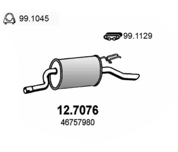 Крайно гърне ASSO 12.7076 за FIAT PUNTO (188) van от 2000 до 2009